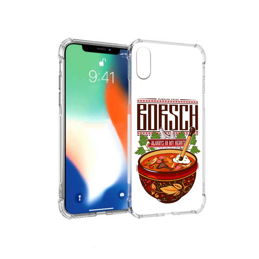 

Чехол MyPads Tocco для Apple iPhone X русский борщ (PT94261.606.589), Прозрачный, Tocco