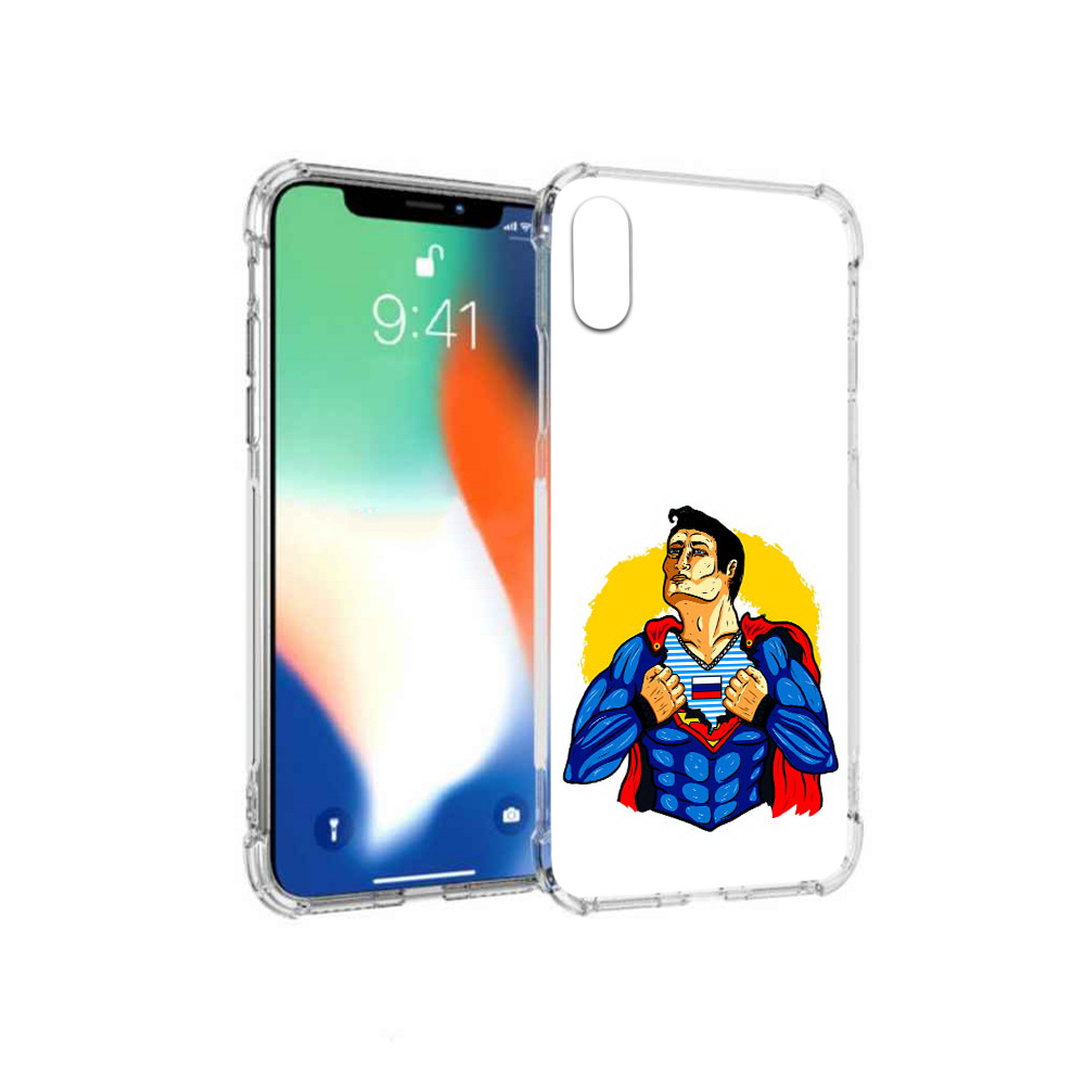 

Чехол MyPads Tocco для Apple iPhone X русский супермен (PT94261.606.591), Прозрачный, Tocco