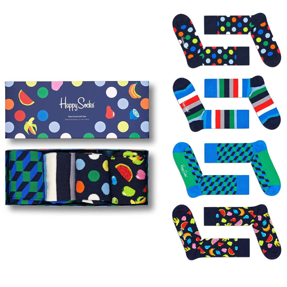 

Комплект носков унисекс Happy Socks XNAV09 разноцветных 36-40, 4 пары, Разноцветный, XNAV09
