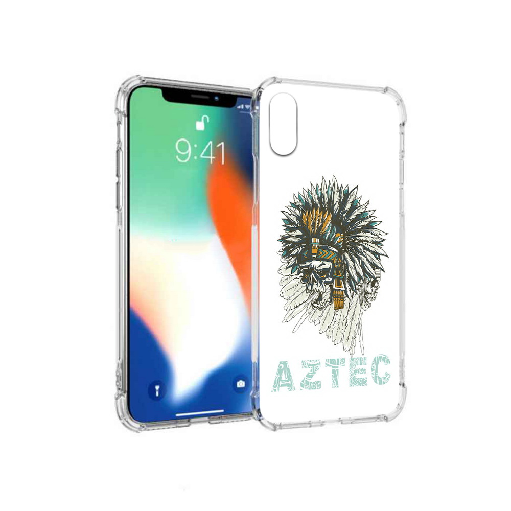 

Чехол MyPads Tocco для Apple iPhone X скелет индеец (PT94261.606.602), Прозрачный, Tocco