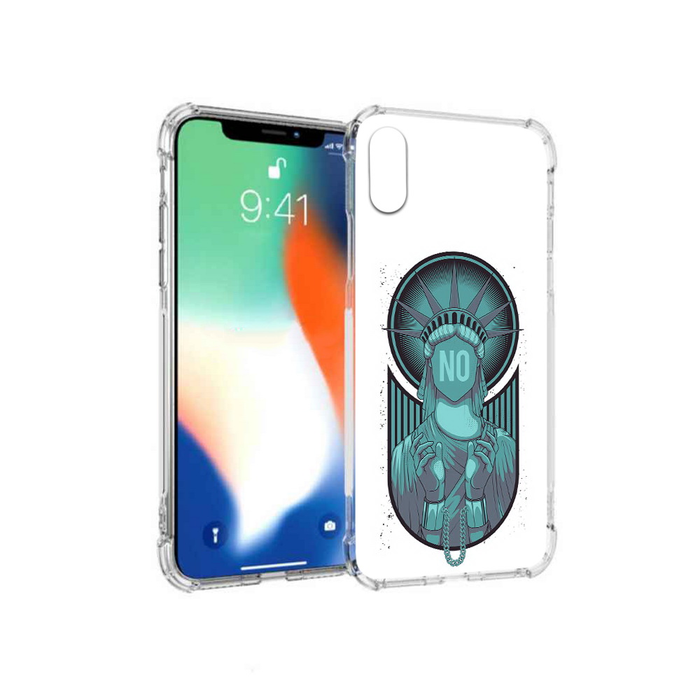 

Чехол MyPads Tocco для Apple iPhone X статуя свободы зеленый (PT94261.606.623), Прозрачный, Tocco