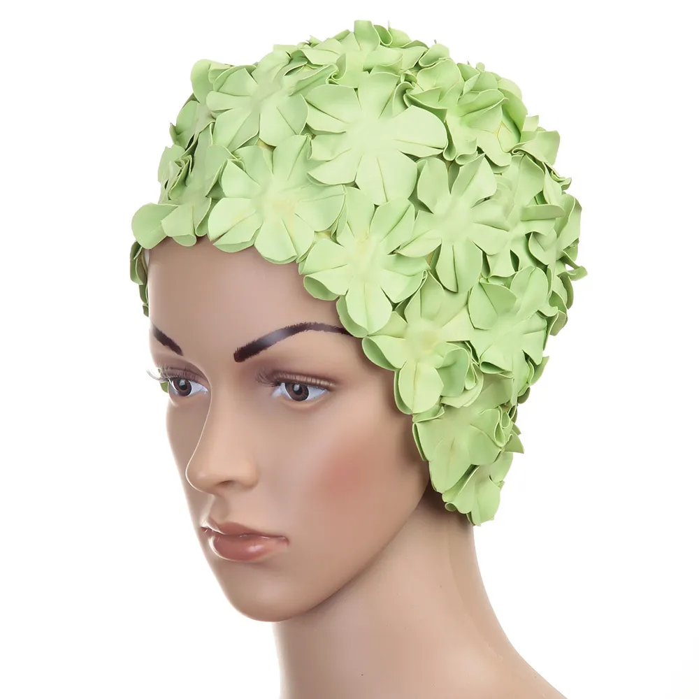 Шапочка для плавания Fashy Petal Cap Flowers Green