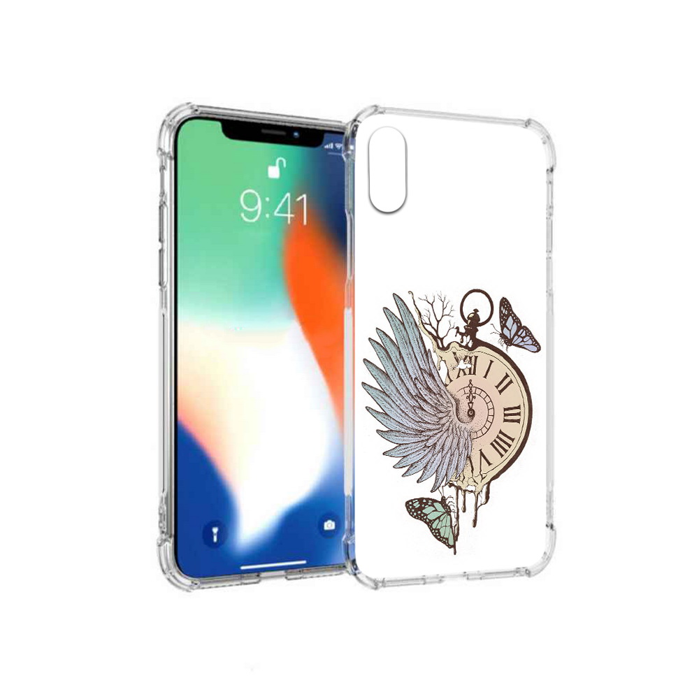 Чехол MyPads Tocco для Apple iPhone X страинные часы с крылом (PT94261.606.626)