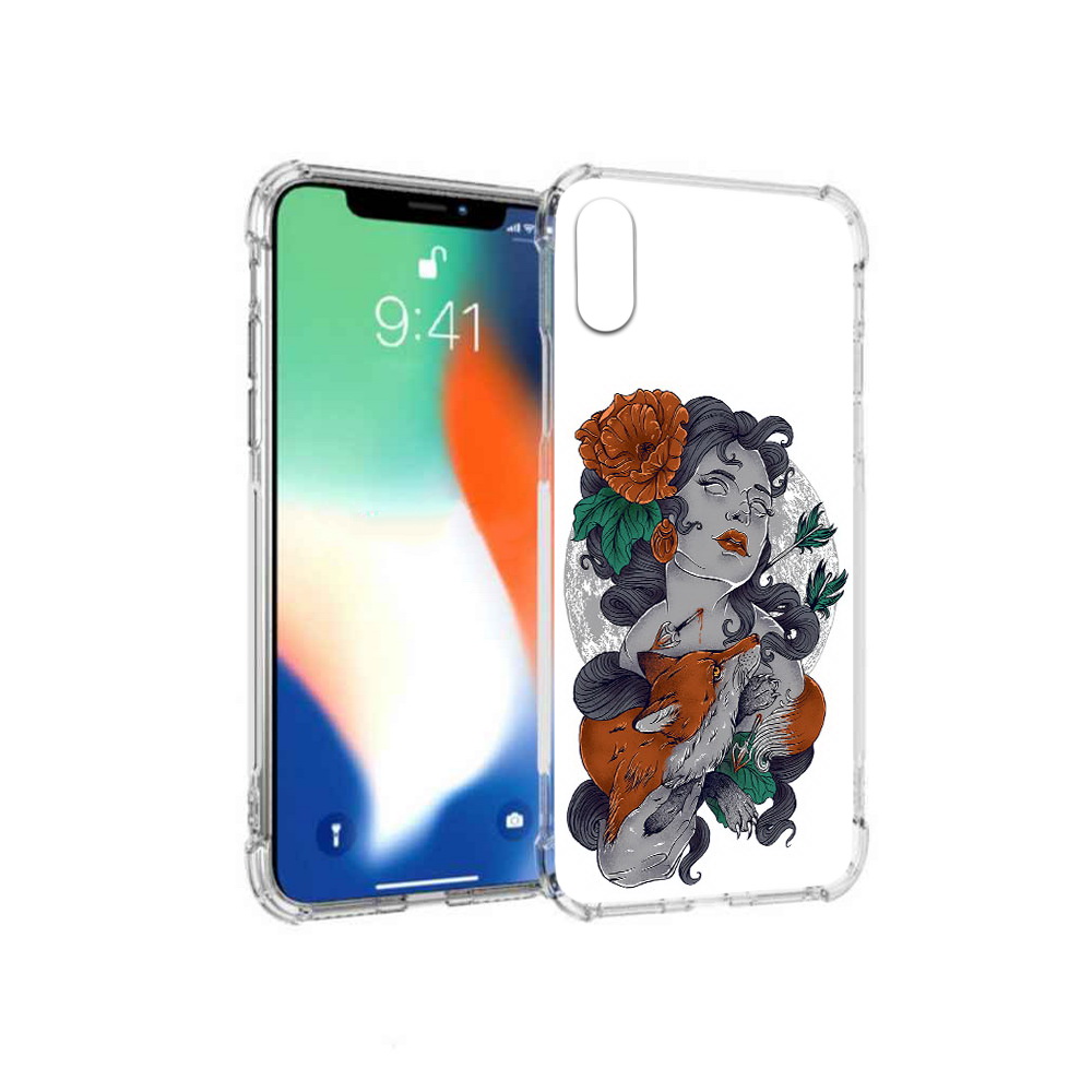 

Чехол MyPads Tocco для Apple iPhone X темная девушка с лисой (PT94261.606.639), Прозрачный, Tocco