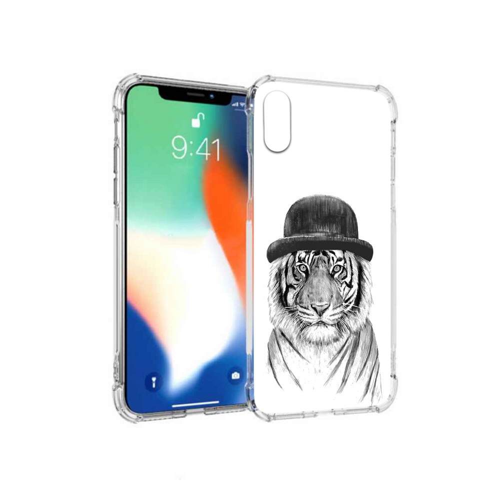 

Чехол MyPads Tocco для Apple iPhone X тигр британец (PT94261.606.641), Прозрачный, Tocco