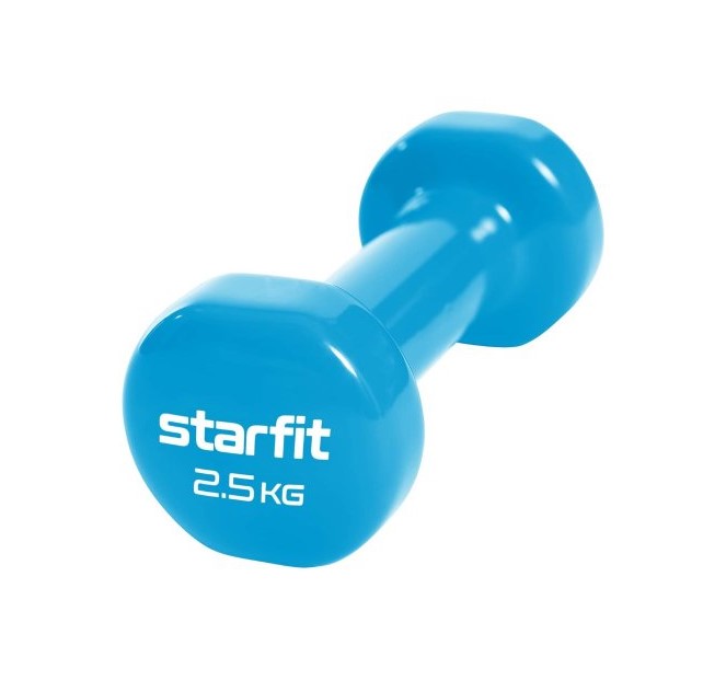 фото Гантель виниловая starfit core db-101, 2,5 кг, синий