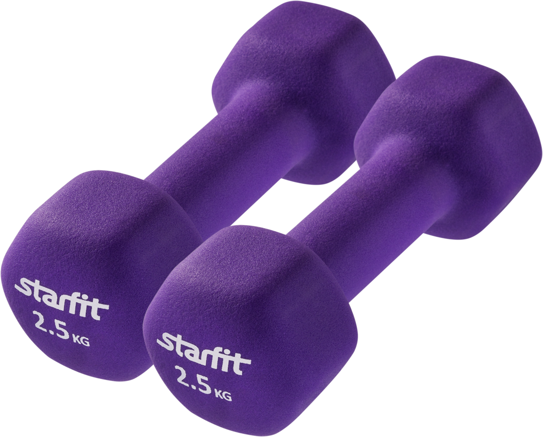 

Гантель неопреновая Starfit Db-201 2,5 кг, фиолетовый, 2 шт, Core