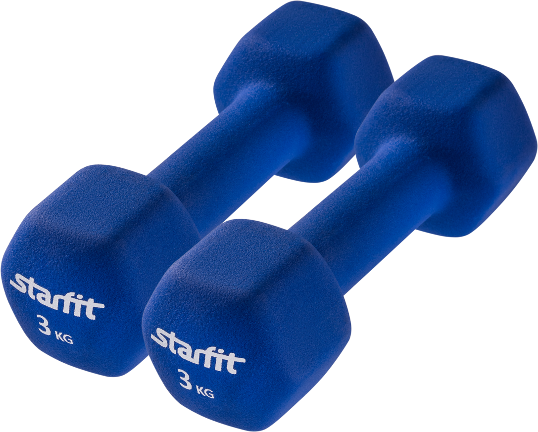 

Гантель неопреновая Starfit Db-201 3 кг, синий, 2 шт, Core