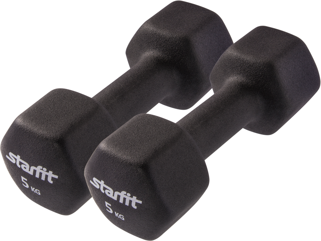 

Гантель неопреновая Starfit Db-201 5 кг, черный, 2 шт, Core