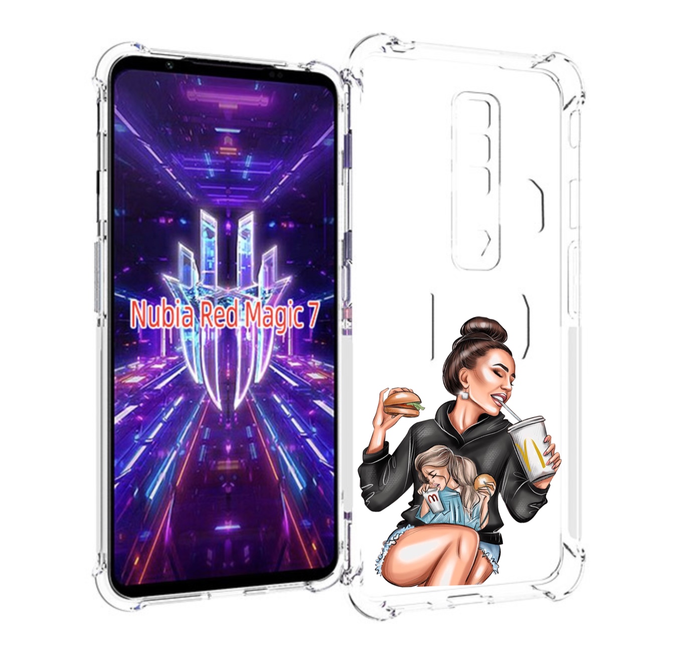 

Чехол MyPads любительница-макдональдс женский для ZTE Nubia Red Magic 7, Прозрачный, Tocco