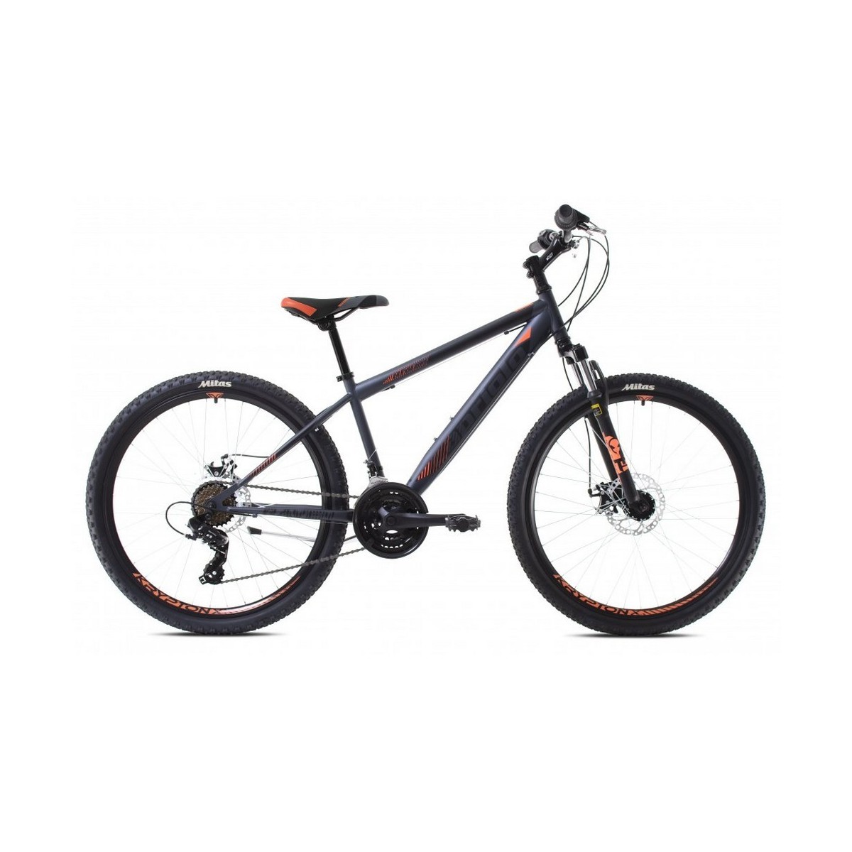 Велосипед CAPRIOLO MTB RAVEN 26'' 3 X 7, STEEL 14'' серый - оранжевый