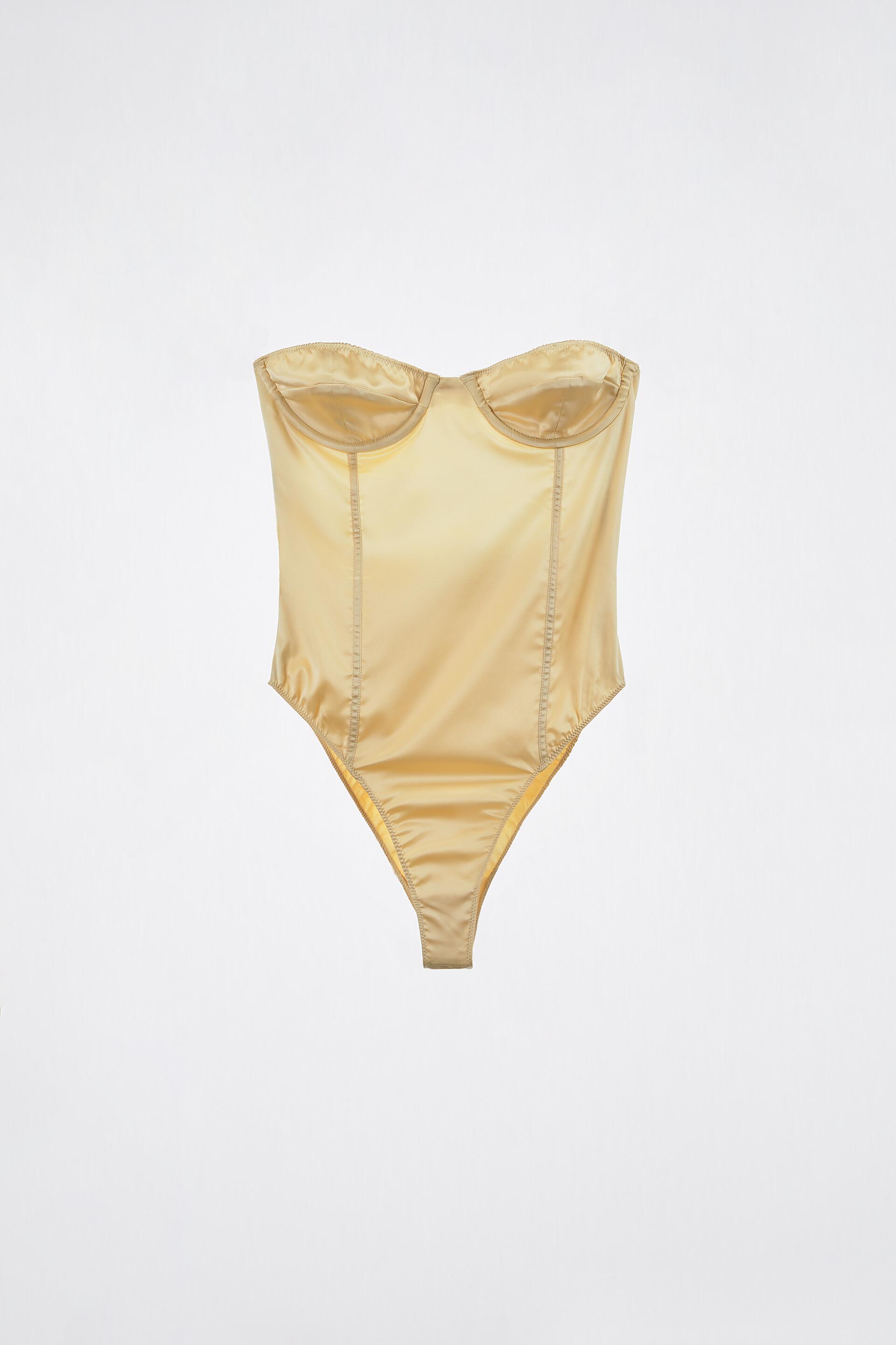 

Боди женское ZARA 01492015 желтое 80B (доставка из-за рубежа), 01492015