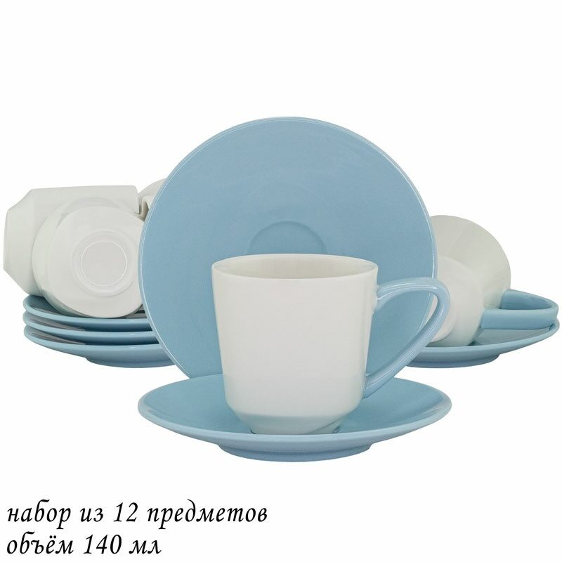 

Кофейный набор 12пр. 140 мл Lenardi (179289), Голубой, 109-101