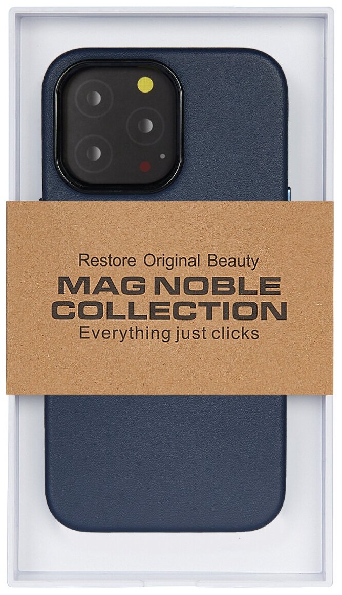 фото Чехол с magsafe для iphone 12 pro mag noble collection (темно синий)