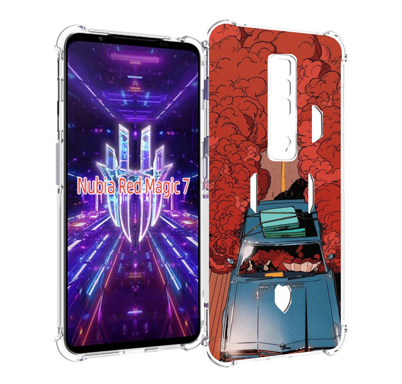 

Чехол MyPads машина мчится с дымком для ZTE Nubia Red Magic 7, Прозрачный, Tocco