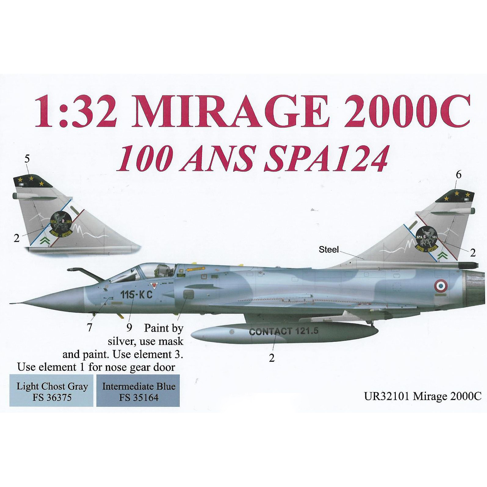 Декали UpRise 1/32 для Mirage 2000 RDI 115-KC UR32101