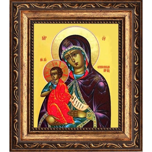 

Египетская икона Божьей Матери на холсте.