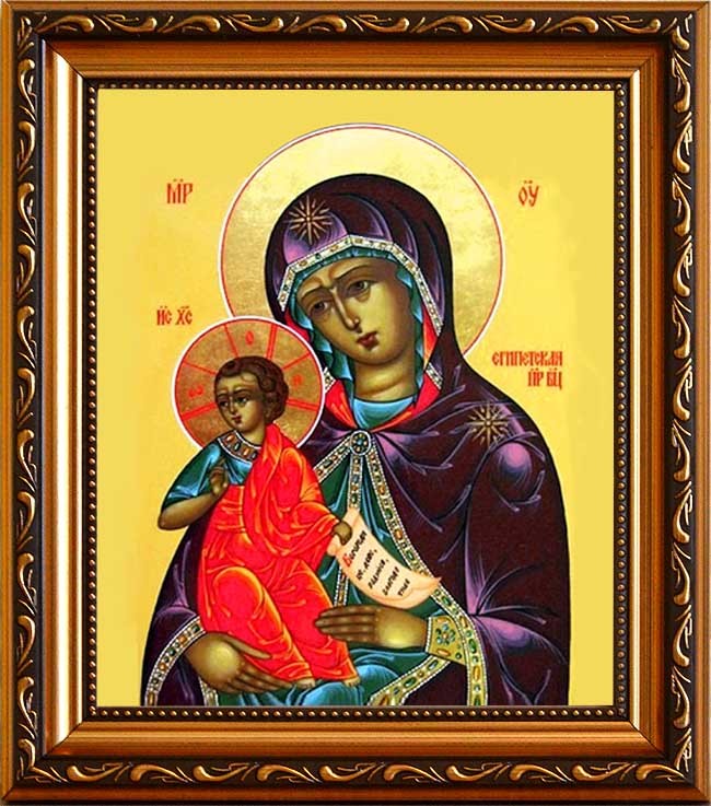 

Египетская икона Божьей Матери на холсте.