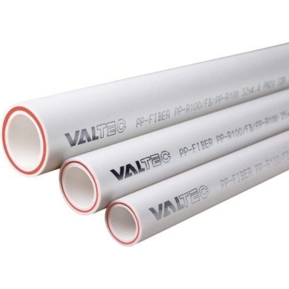 Труба VALTEC PP-FIBER PN 20, 25 MM (белый) VTp.700.FB20.25 труба полипропиленовая valtec pp r pn 20 20 mm белый отрезок 1 метр