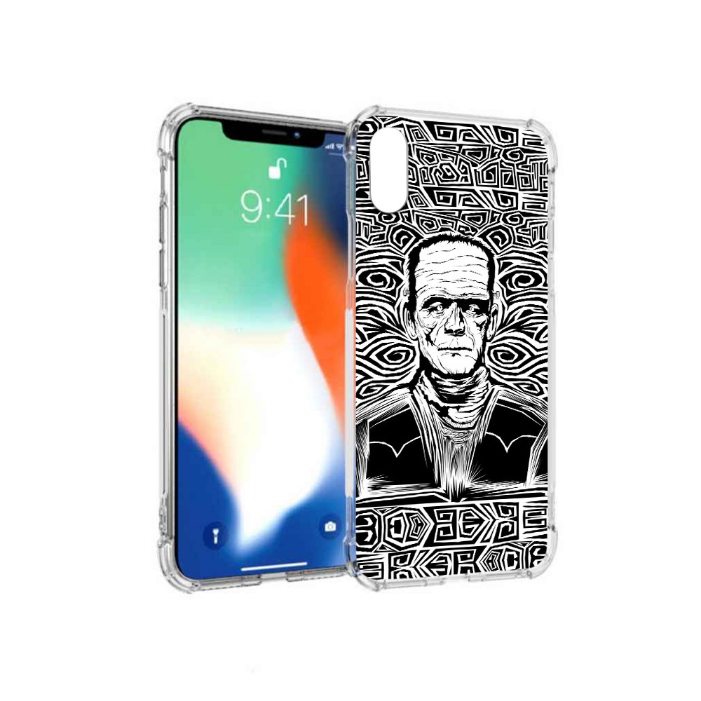 

Чехол MyPads Tocco для Apple iPhone X франкенштейн черно белый (PT94261.606.661), Прозрачный, Tocco