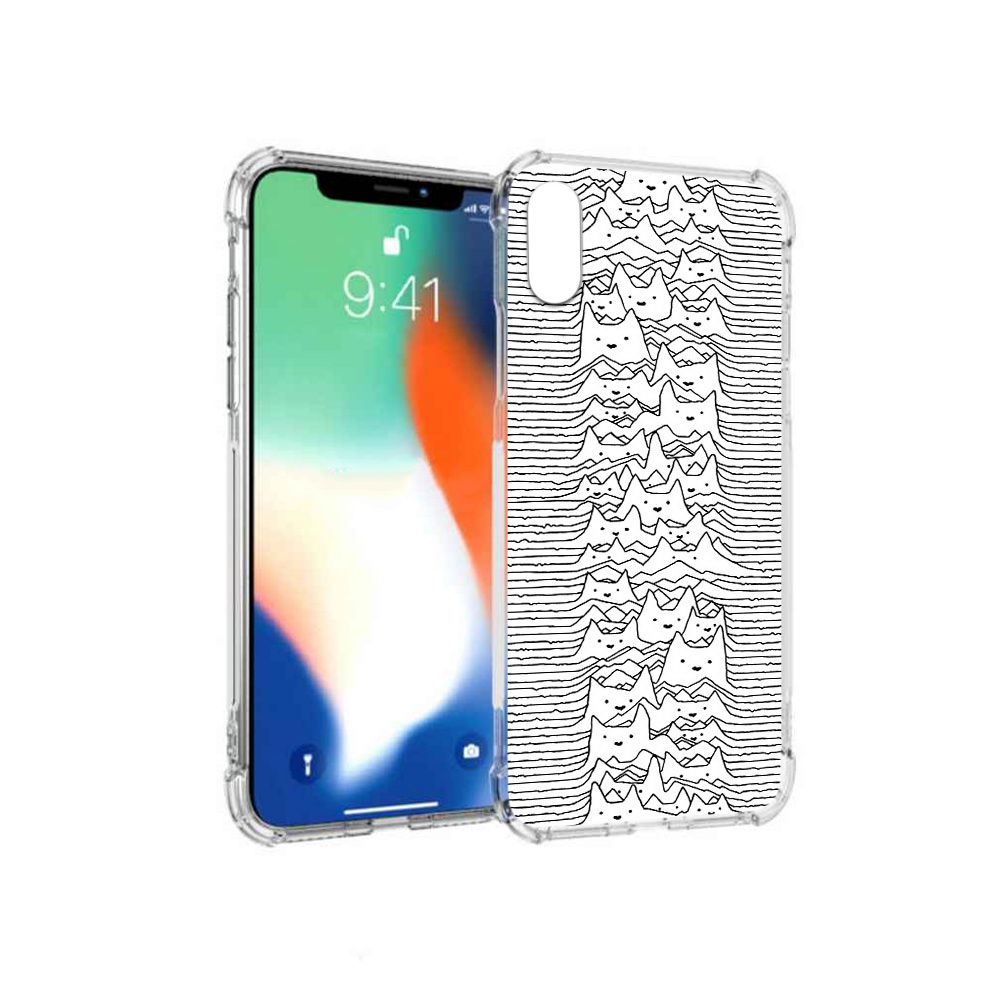 

Чехол MyPads Tocco для Apple iPhone X черно белые коты 3D (PT94261.606.682), Прозрачный, Tocco