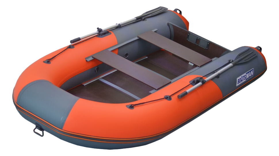 Надувная лодка Boatsman 330K цвет графитово-оранжевый