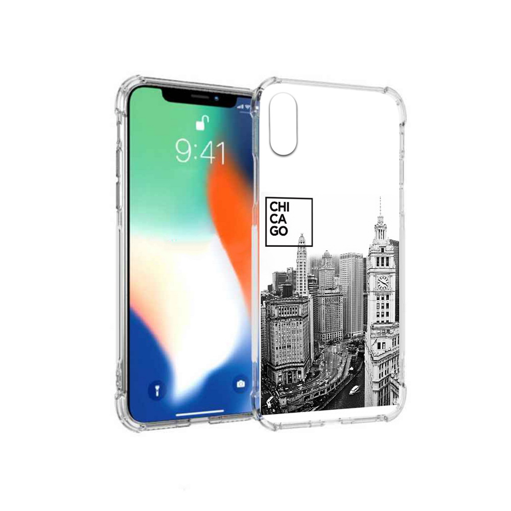 

Чехол MyPads Tocco для Apple iPhone X черно белый чикаго (PT94261.606.689), Прозрачный, Tocco