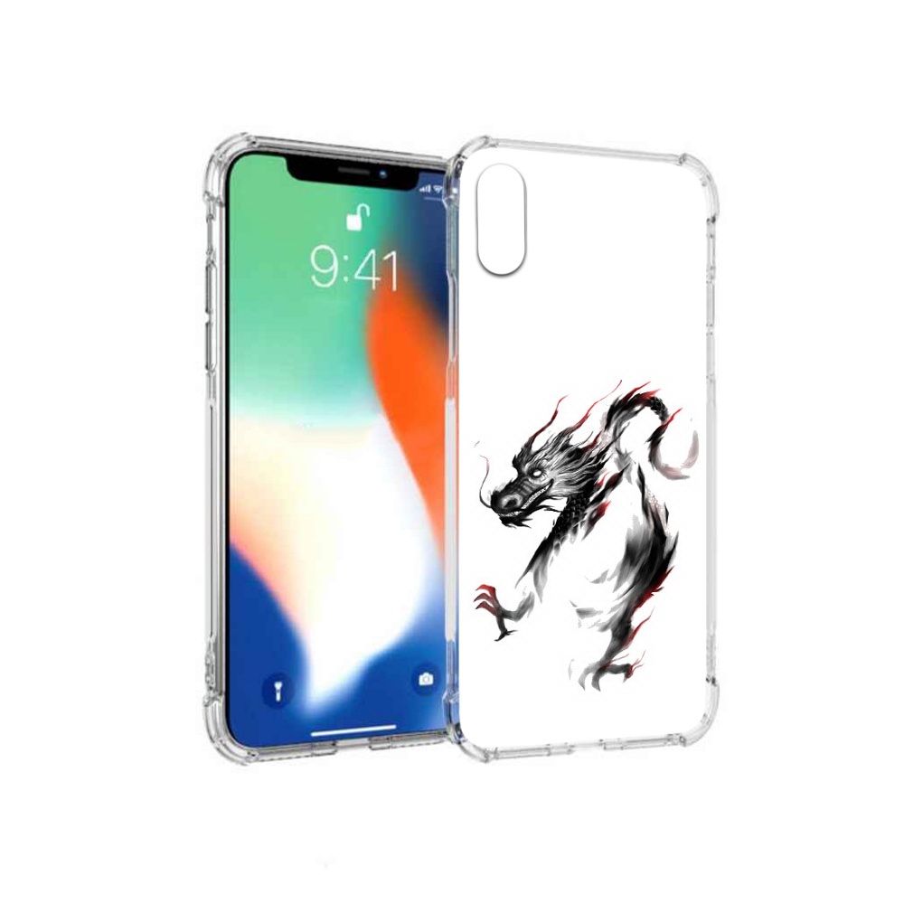 

Чехол MyPads Tocco для Apple iPhone X черный дракон (PT94261.606.690), Прозрачный, Tocco