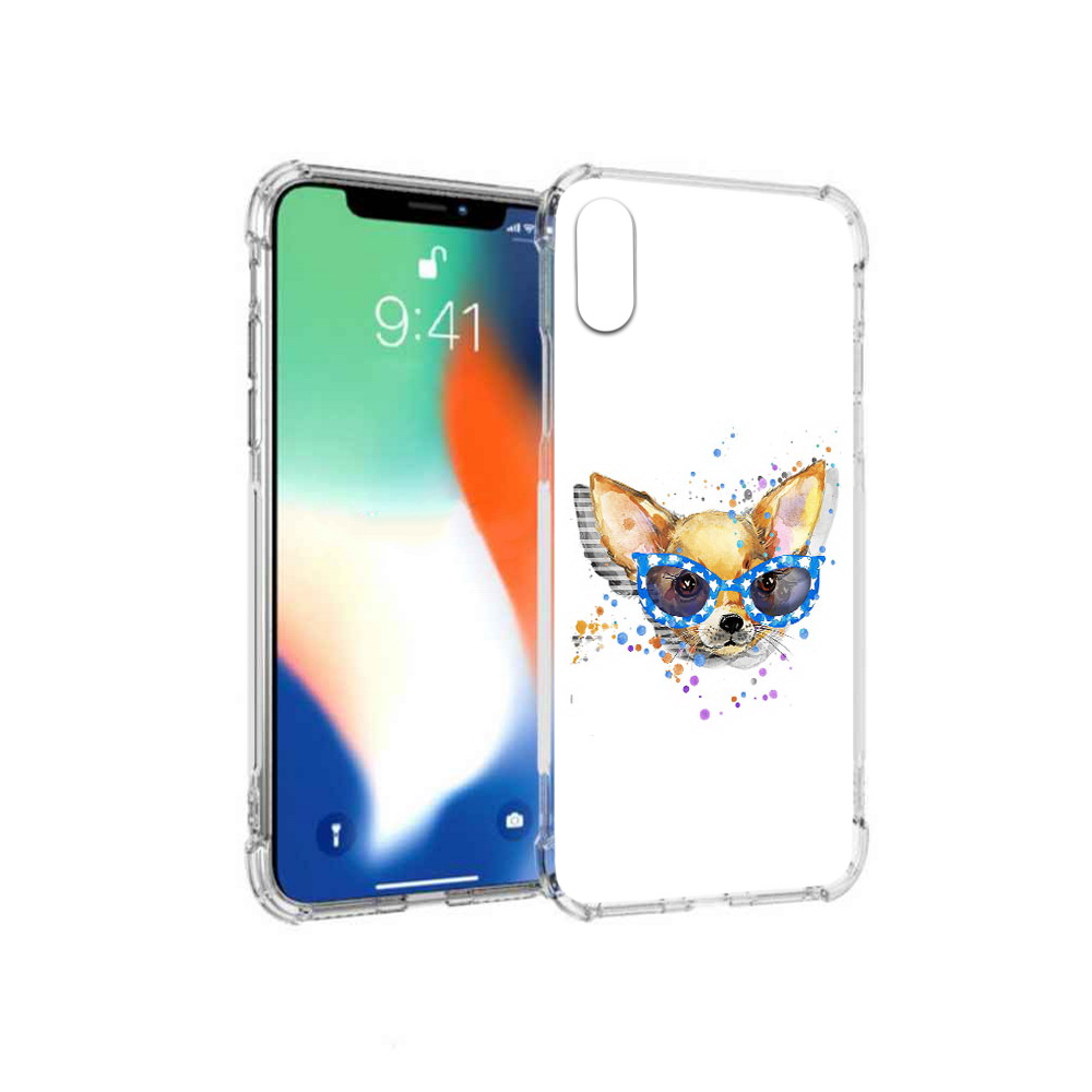 

Чехол MyPads Tocco для Apple iPhone X чихуа-хуа в очках (PT94261.606.691), Прозрачный, Tocco