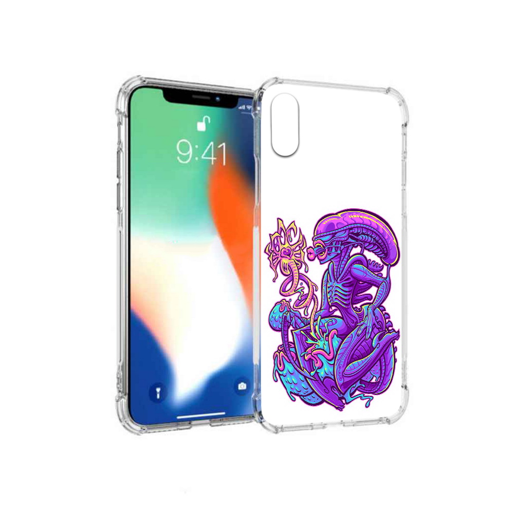 

Чехол MyPads Tocco для Apple iPhone X чужой фиолетовый цвет (PT94261.606.693), Прозрачный, Tocco