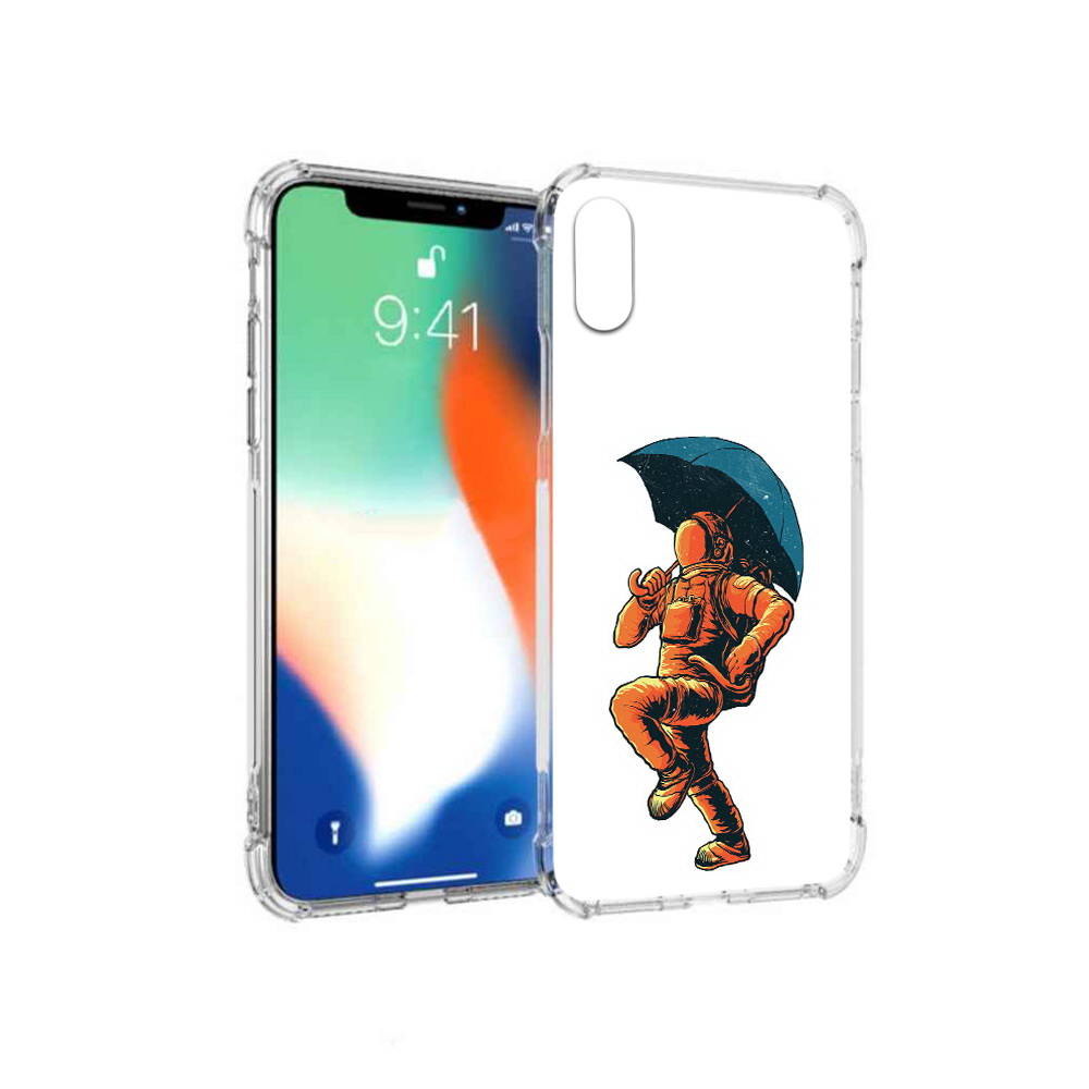 

Чехол MyPads Tocco для Apple iPhone X шагающий космонавт с зонтом (PT94261.606.695), Прозрачный, Tocco