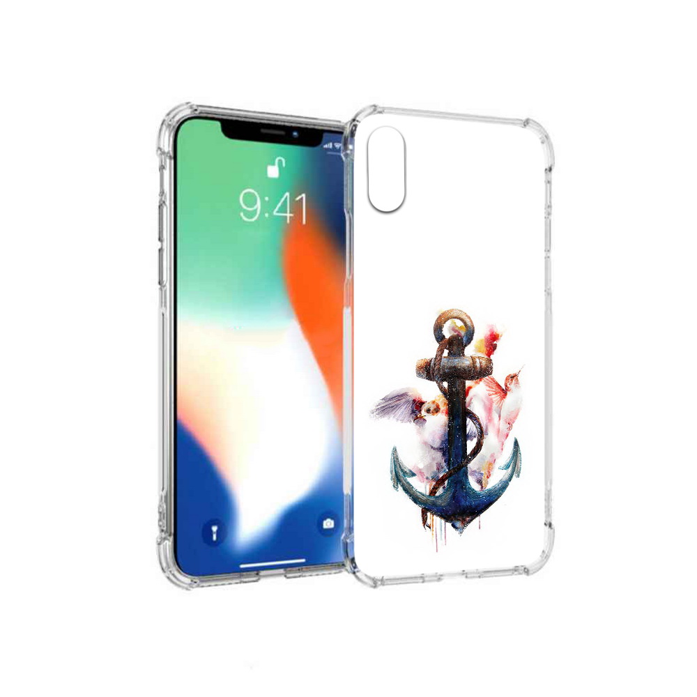 

Чехол MyPads Tocco для Apple iPhone X якорь с птицами (PT94261.606.703), Прозрачный, Tocco