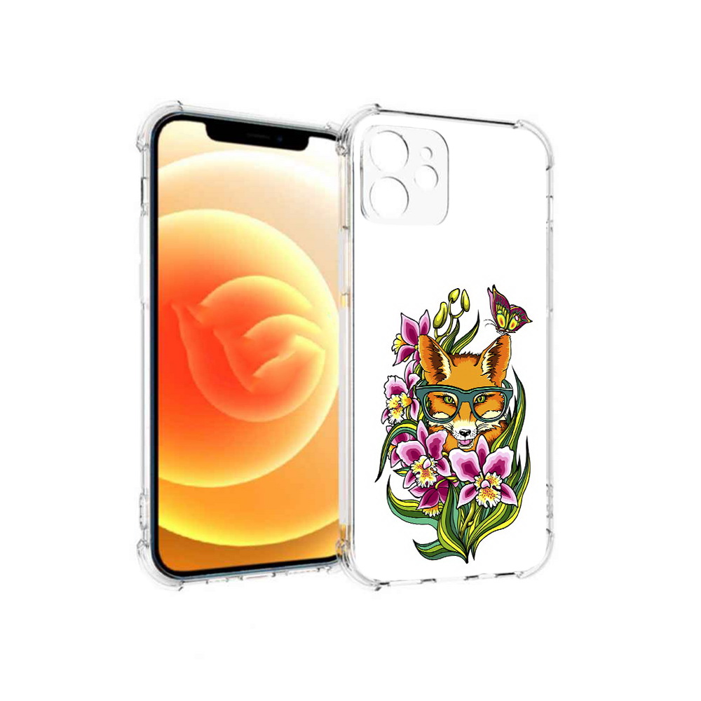 

Чехол MyPads Tocco для Apple iPhone 12 Лиса в цветах (PT157543.607.108), Прозрачный, Tocco