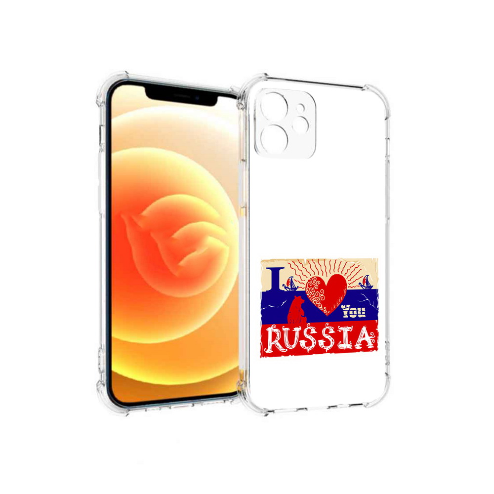 

Чехол MyPads Tocco для Apple iPhone 12 Люблю Россию (PT157543.607.112), Прозрачный, Tocco