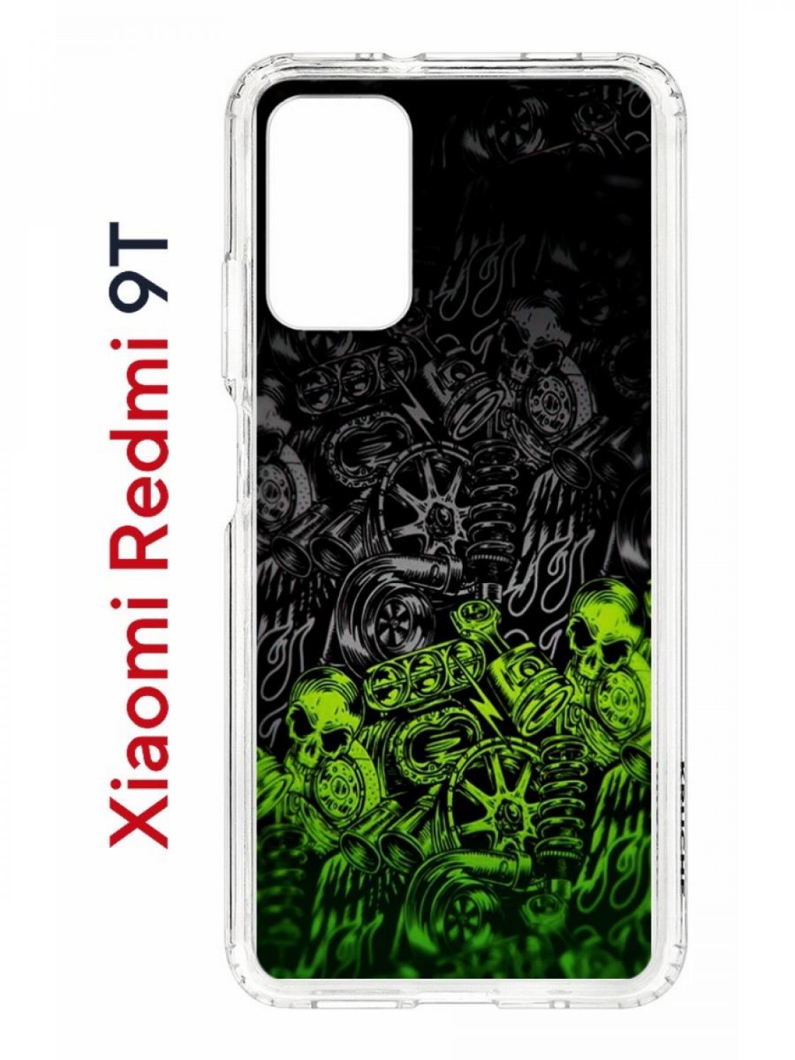 Чехол на Redmi 9T с принтом Kruche Print Garage,противоударный бампер,с защитой камеры