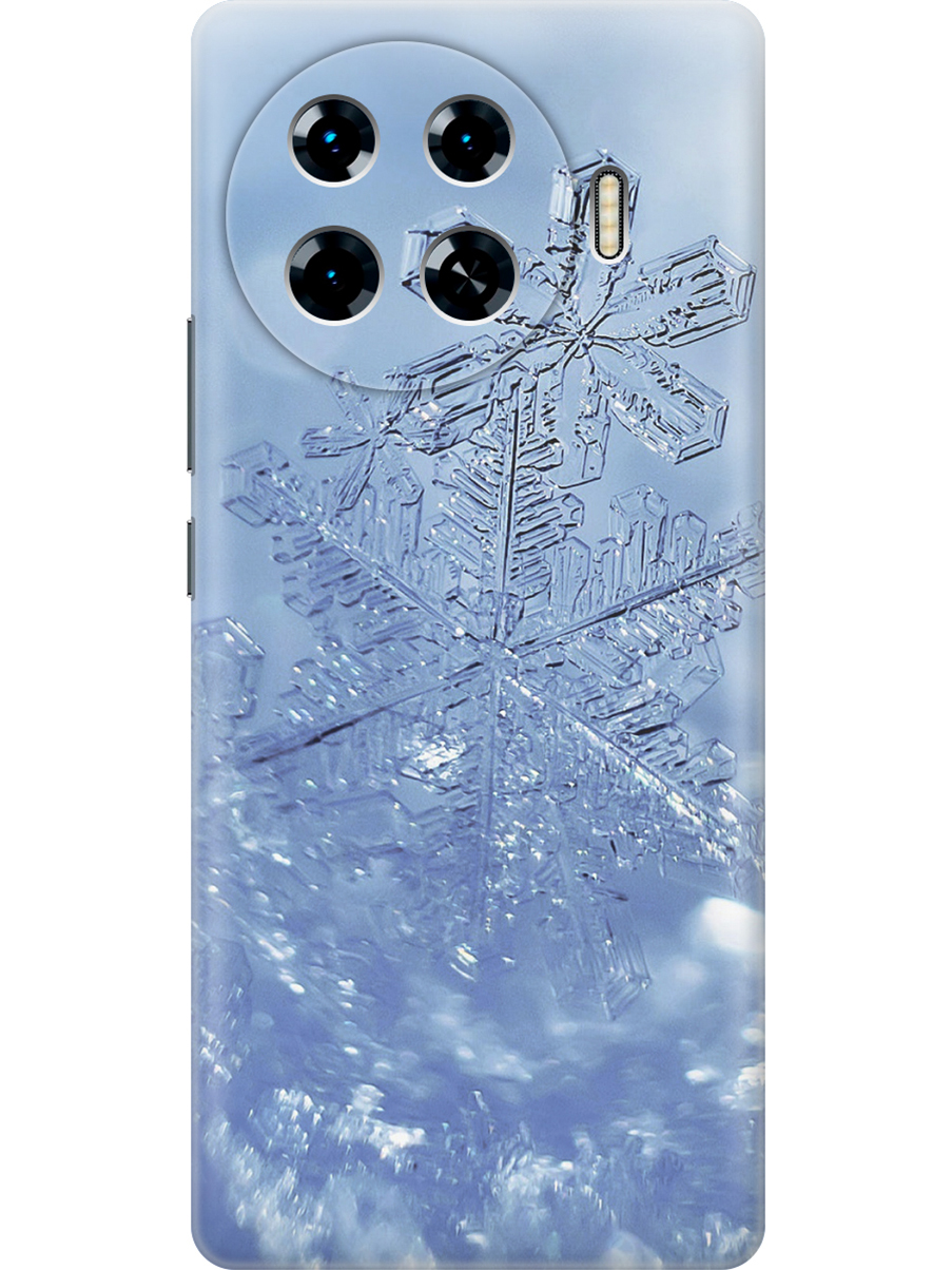 

Силиконовый чехол на Tecno Spark 20 Pro+ с принтом "Снежинка на голубом", Прозрачный;голубой;синий, 783985041