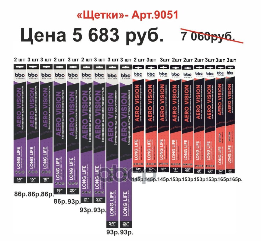 Акционный Набор №11 Щетки Lavr 9051 (Выгода Более 20%) Шт Lavr арт. 9051