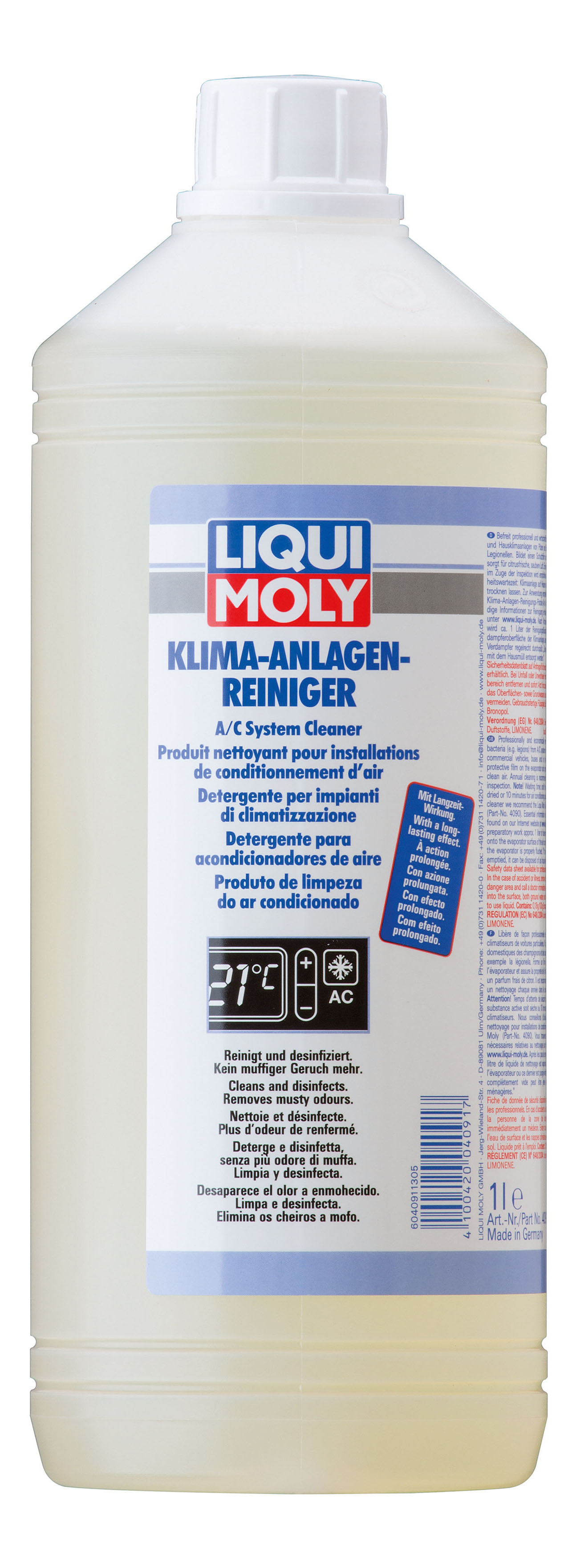 

Жидкость очистки кондиционера LIQUI MOLY Klima-Anlagen-Rein, (1л)