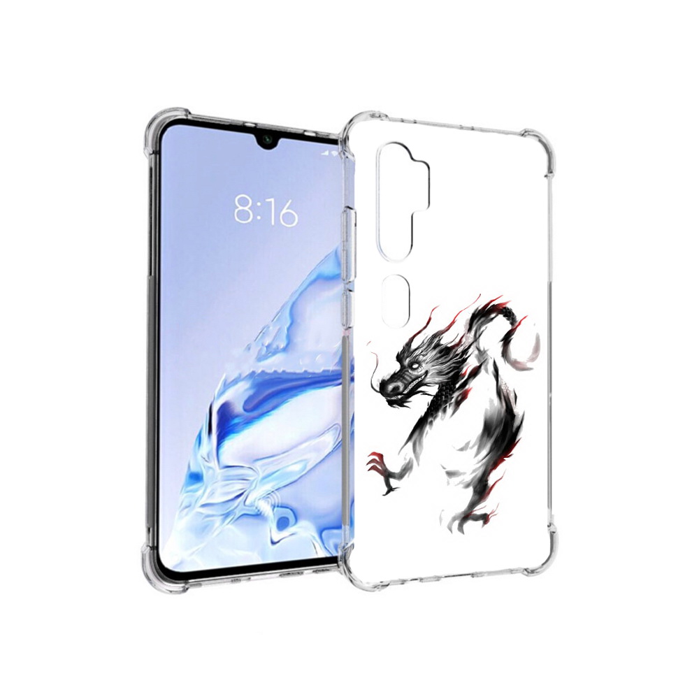 

Чехол MyPads Tocco для Xiaomi Mi Note 10 Pro черный дракон (PT140314.290.690), Прозрачный, Tocco