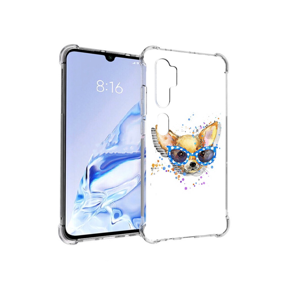 

Чехол MyPads Tocco для Xiaomi Mi Note 10 Pro чихуа-хуа в очках (PT140314.290.691), Прозрачный, Tocco