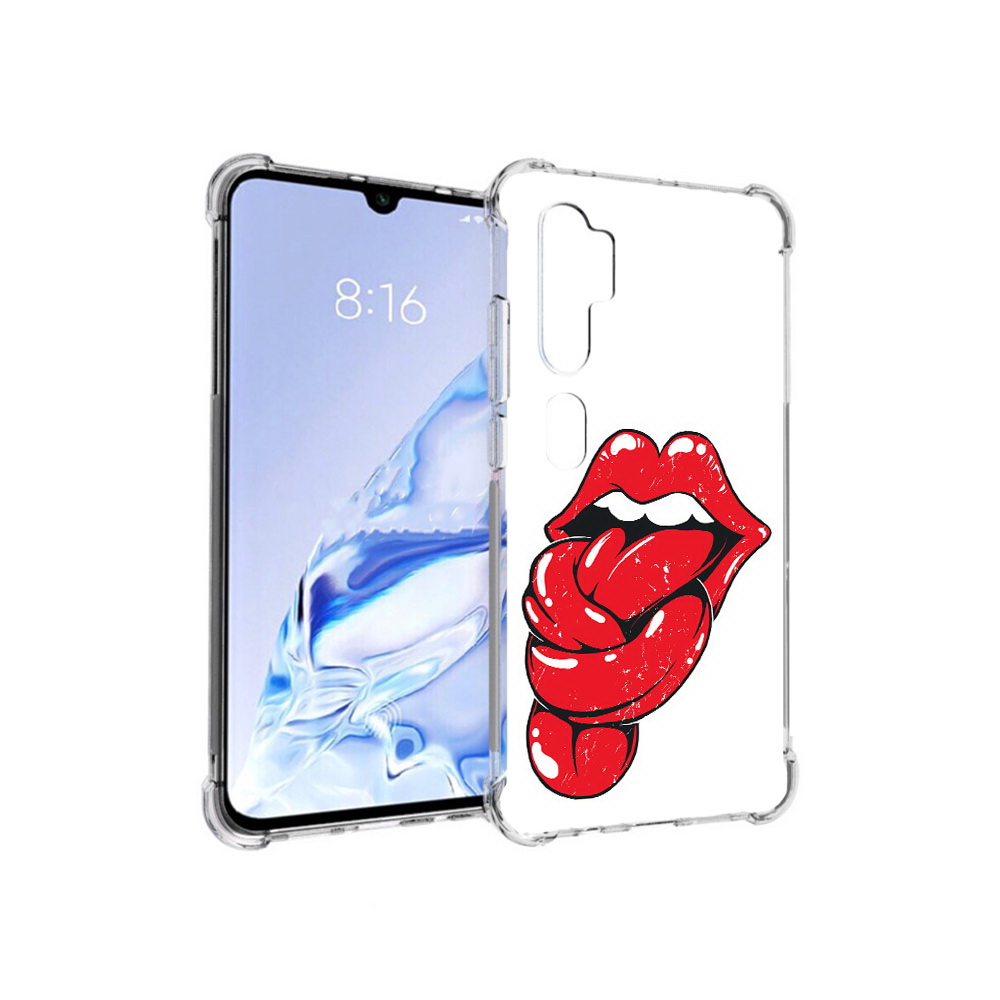 

Чехол MyPads Tocco для Xiaomi Mi Note 10 Pro яркие губы с языком (PT140314.290.705), Прозрачный, Tocco