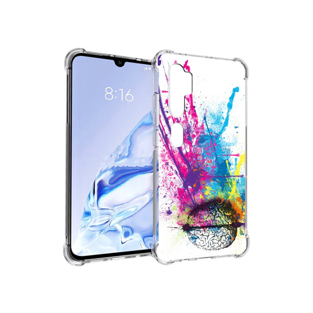 

Чехол MyPads Tocco для Xiaomi Mi Note 10 Pro яркий красочный мозг (PT140314.290.710), Прозрачный, Tocco