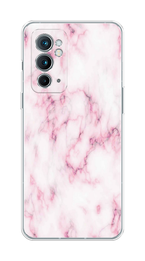 

Чехол на OnePlus 9RT "Мрамор с розовым", Белый;розовый, 152050-1