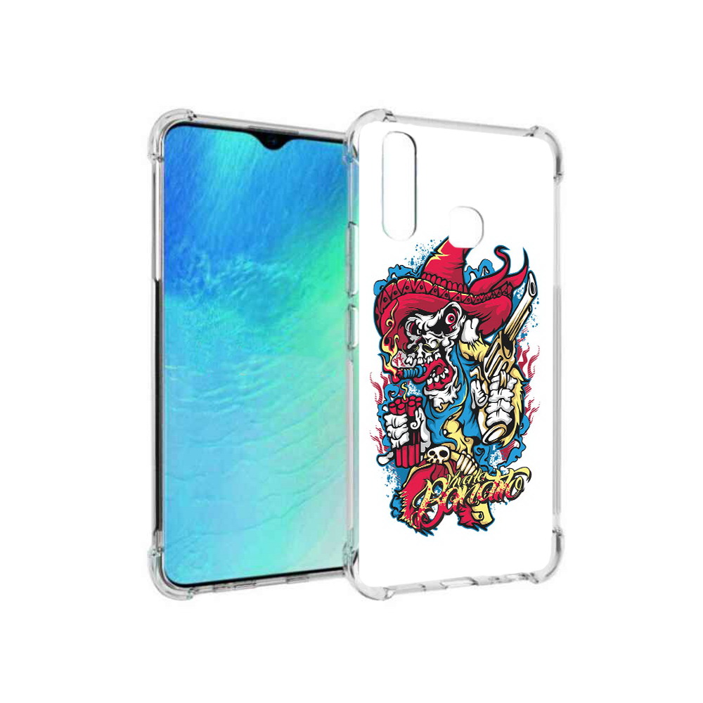 

Чехол MyPads Tocco для Vivo Y19 нарисованный скелет с писталетом (PT140444.419.513), Прозрачный, Tocco