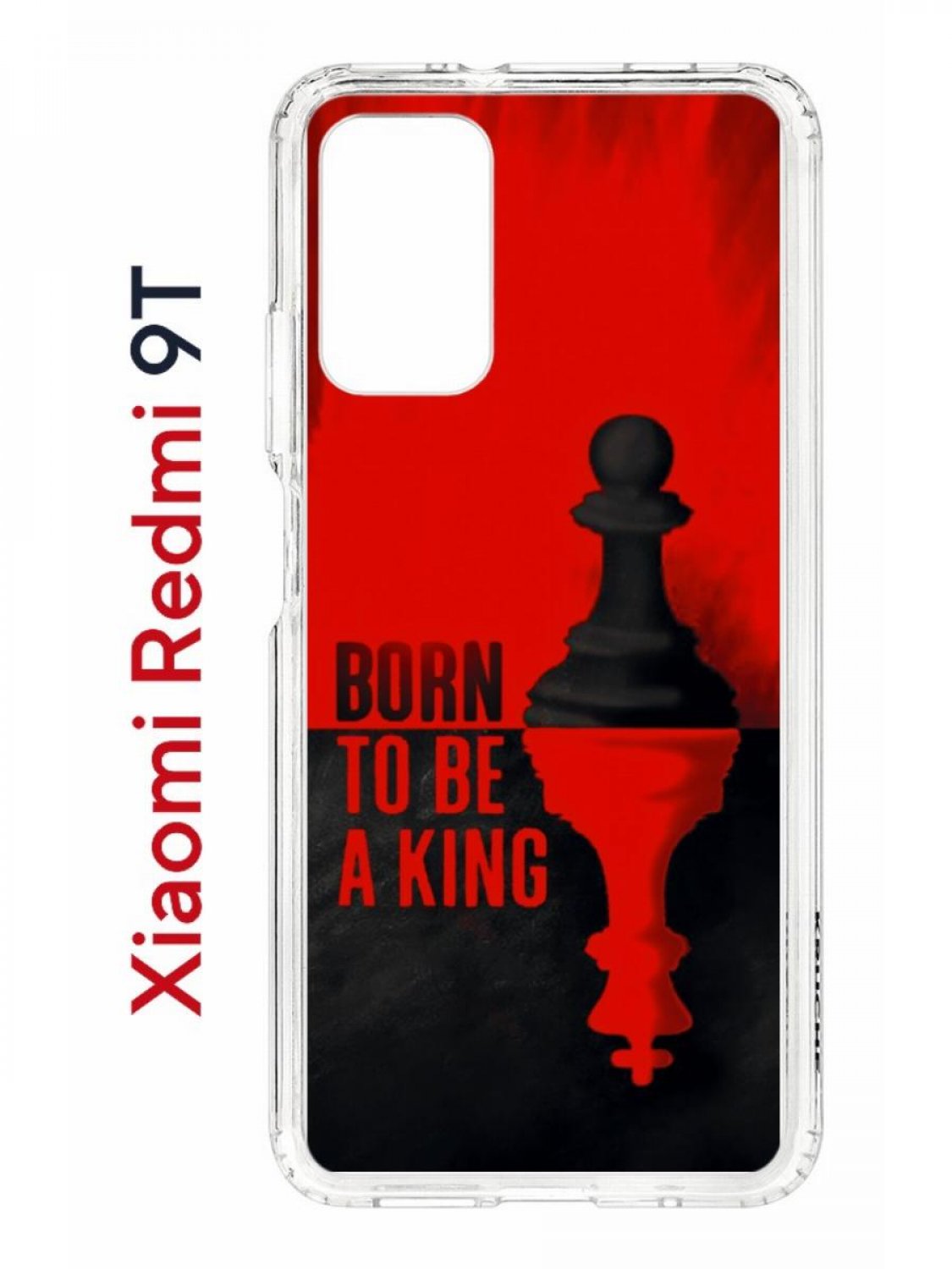 фото Чехол на redmi 9t kruche print born to be a king,противоударный бампер,с защитой камеры кruче