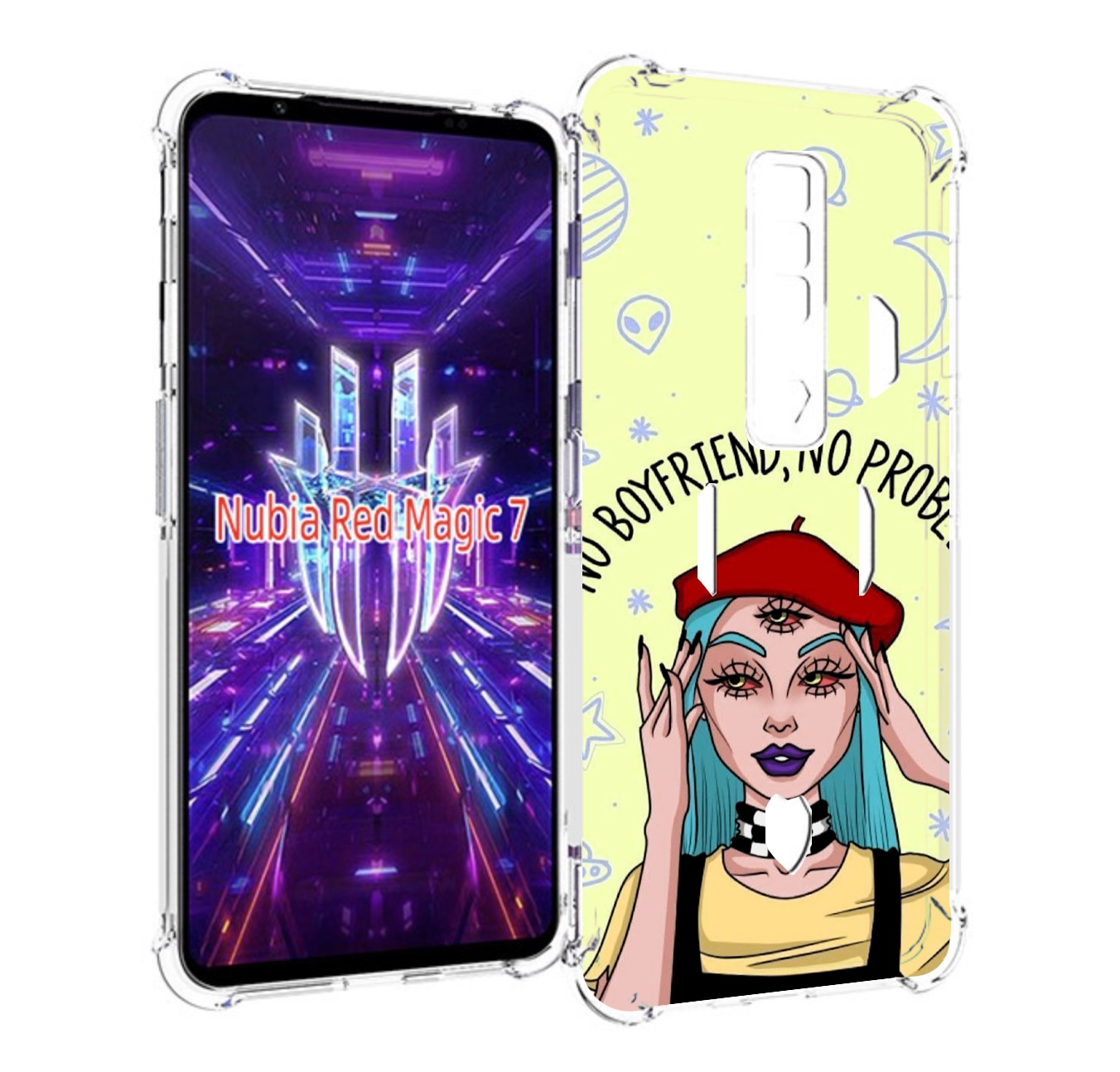 

Чехол MyPads нет-проблем-нет-мужчин женский для ZTE Nubia Red Magic 7, Прозрачный, Tocco