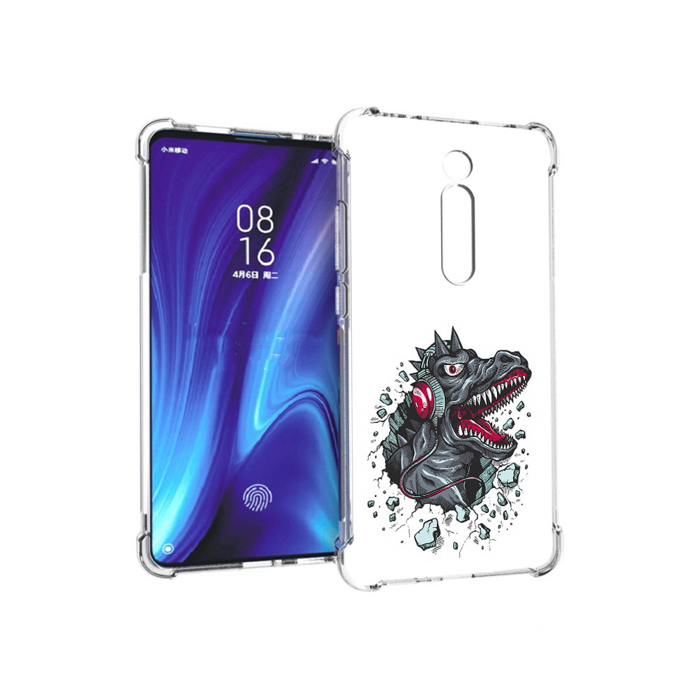 

Чехол MyPads Tocco для Xiaomi Redmi K20 Нарисованный динозавр в наушниках, Прозрачный, Tocco