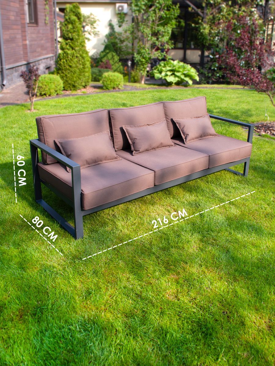 Диван Callisto mobili М401.1Е04 Шоколад 80х216х60 Лагуна трехместный