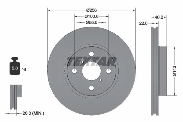 

Тормозной диск Textar 92164203
