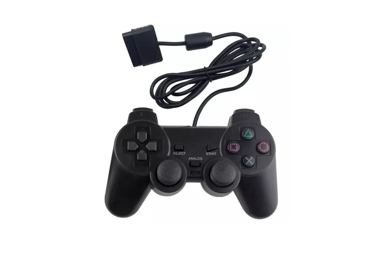 Геймпад проводной NoBrand для PS2, черный